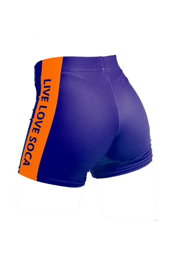 Energy Active Orange -Blue Shorts - Live Love Soca Clothing & Accessories