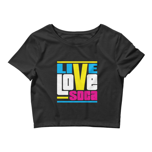 Endless Summer Retro Womens Black Crop Tee- Fitted - Live Love Soca Clothing & Accessories