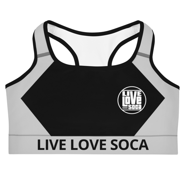 Energy Active Grey-Black Sports Bra - Live Love Soca Clothing & Accessories