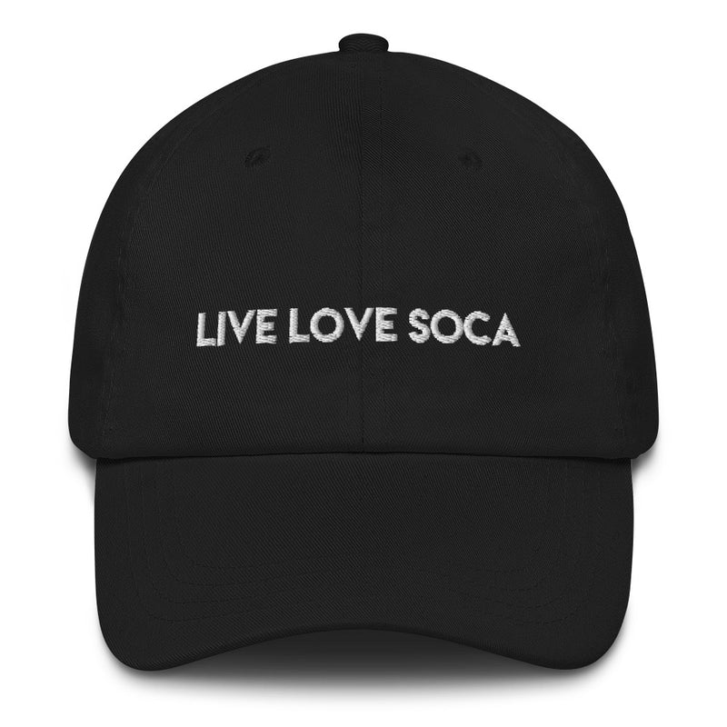 LIVE LOVE SOCA Black Embroidered Cap - Live Love Soca Clothing & Accessories