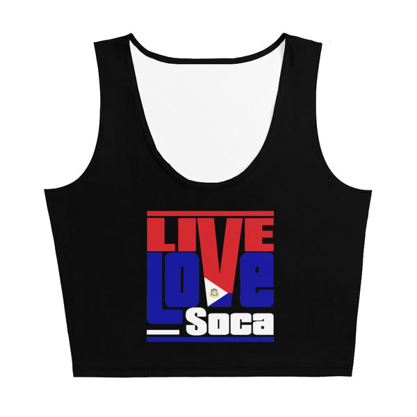 Saint Maarten Islands Edition Black Crop Tank Top - Fitted - Live Love Soca Clothing & Accessories