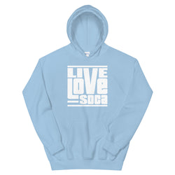 Baby Blue - White Womens Hoodie - Live Love Soca Clothing & Accessories