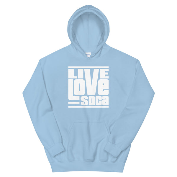 Baby Blue - White Womens Hoodie - Live Love Soca Clothing & Accessories