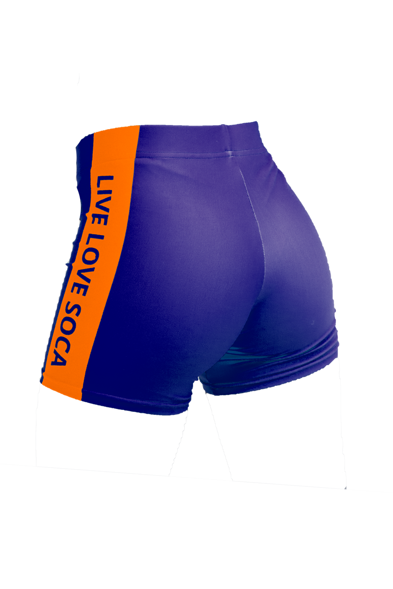 Energy Active Orange -Blue Shorts - Live Love Soca Clothing & Accessories