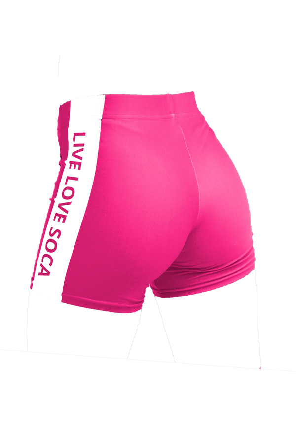 Energy Active Pink-White Shorts - Live Love Soca Clothing & Accessories