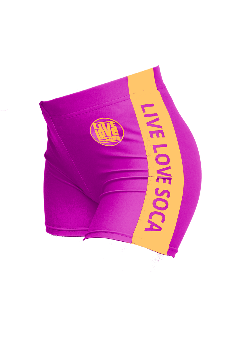 Energy Active Purple-Peach Shorts - Live Love Soca Clothing & Accessories