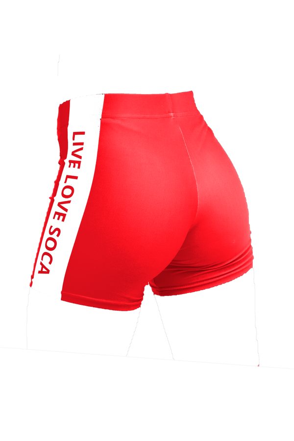 Energy Active Red-White Shorts - Live Love Soca Clothing & Accessories