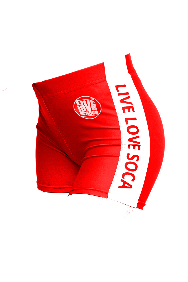 Energy Active Red-White Shorts - Live Love Soca Clothing & Accessories
