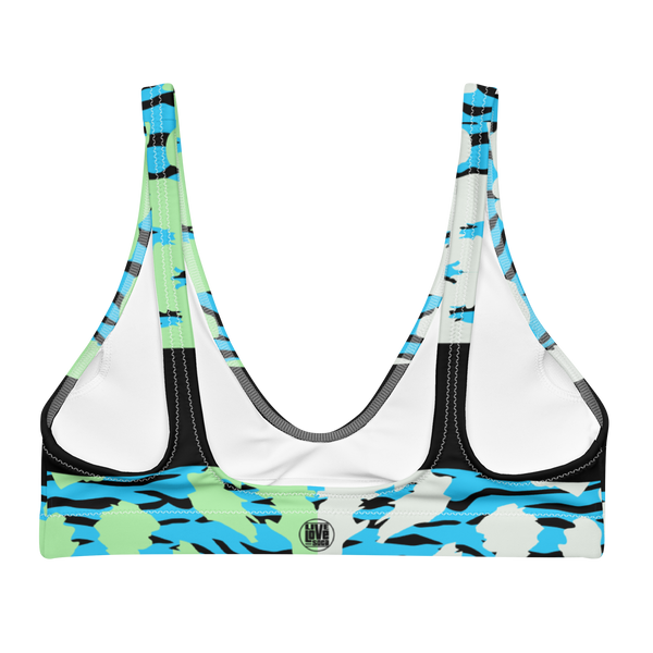 Endless Summer 22 - Soca Icon Blue Wild Cat Tiger Leopard Cross Womens Bralette