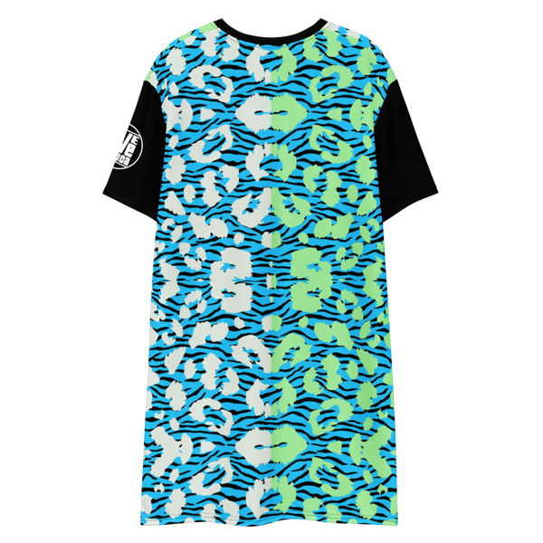 Endless Summer 22 - Soca Icon Wild Cat Tiger Leopard Cross Womens T-Shirt Dress