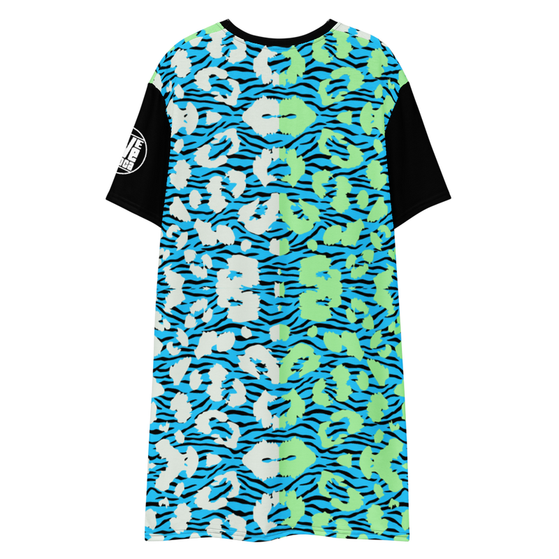 Endless Summer 22 - Soca Icon Wild Cat Tiger Leopard Cross Womens T-Shirt Dress