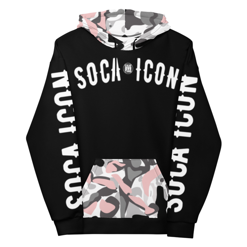 Endless Summer 21 Soca Icon Soca Camo Mens Grey-Pink Hoodie