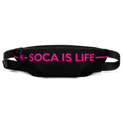 Soca Is Life Black- Pink Waist Bag - Live Love Soca Clothing & Accessories