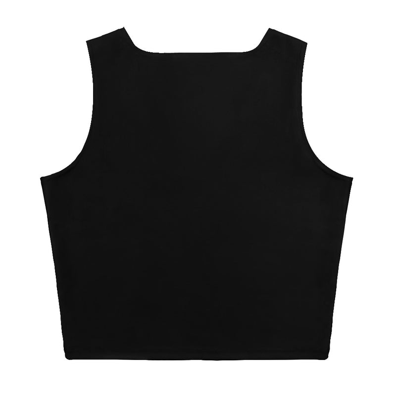 Antigua Islands Edition Womens Black Crop Tank Top- Fitted