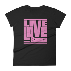 Black Edition Womens T-Shirt - Pink Print - Fitted - Live Love Soca Clothing & Accessories