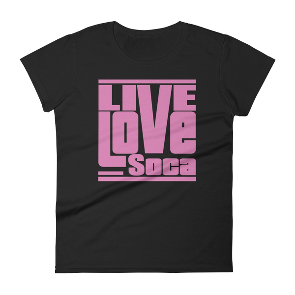 Black Edition Womens T-Shirt - Pink Print - Fitted - Live Love Soca Clothing & Accessories