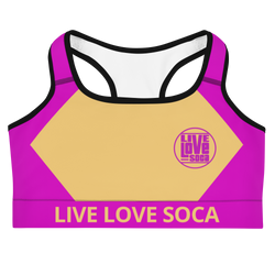 Energy Active Purple-Peach Sports Bra - Live Love Soca Clothing & Accessories