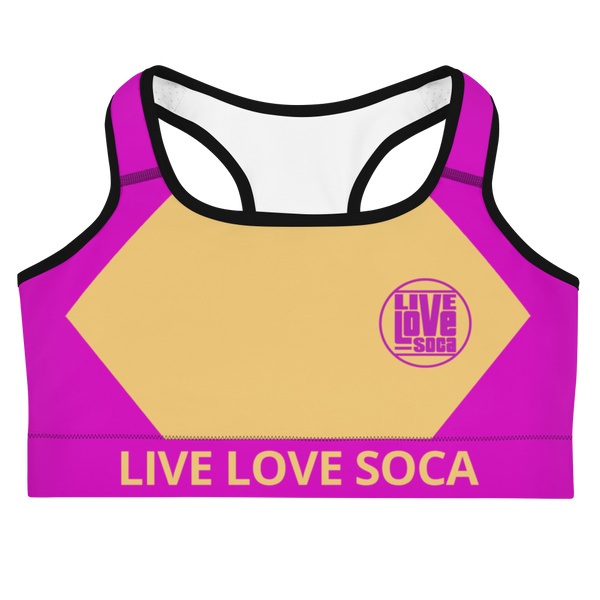 Energy Active Purple-Peach Sports Bra - Live Love Soca Clothing & Accessories