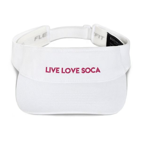 LIVE LOVE SOCA White Embroidered Visor - Live Love Soca Clothing & Accessories