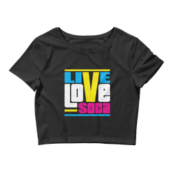 Endless Summer Retro Womens Black Crop Tee- Fitted - Live Love Soca Clothing & Accessories