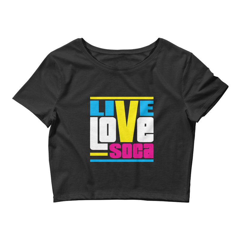 Endless Summer Retro Womens Black Crop Tee- Fitted - Live Love Soca Clothing & Accessories