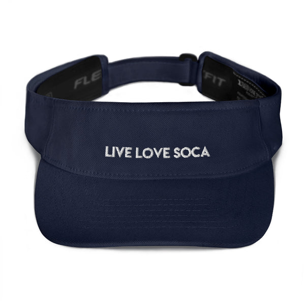LIVE LOVE SOCA Navy Blue Embroidered Visor - Live Love Soca Clothing & Accessories