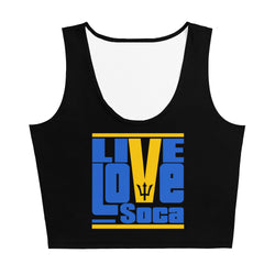 Barbados Islands Edition Black Crop Tank Top - Fitted - Live Love Soca Clothing & Accessories