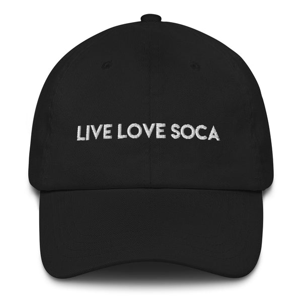 LIVE LOVE SOCA  Black Embroidered Cap - Live Love Soca Clothing & Accessories