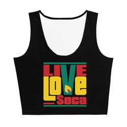 Grenada Islands Edition Black Crop Tank Top - Fitted - Live Love Soca Clothing & Accessories