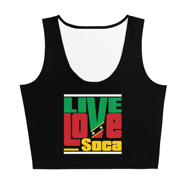 Saint Kitts Islands Edition Black Crop Tank Top - Fitted - Live Love Soca Clothing & Accessories