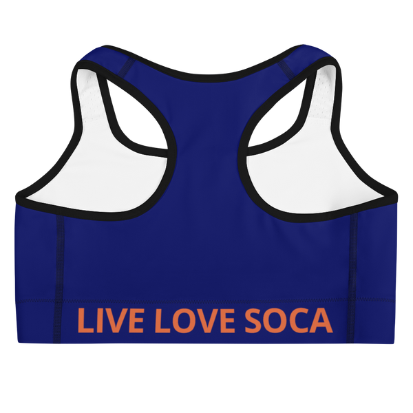 Energy Active Orange-Blue Active Sports Bra - Live Love Soca Clothing & Accessories