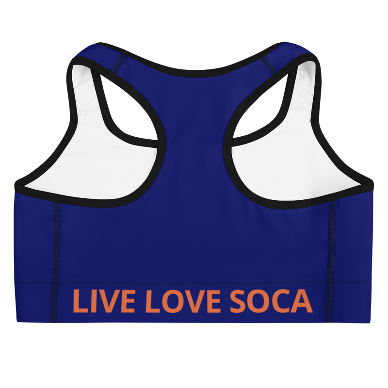 Energy Active Orange-Blue Active Sports Bra - Live Love Soca Clothing & Accessories