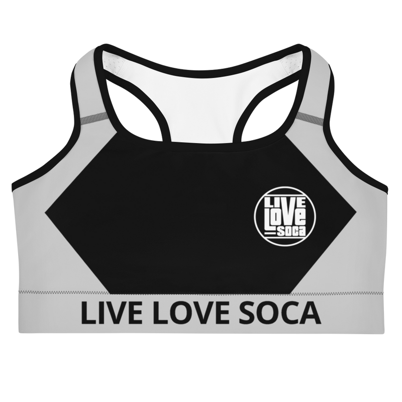 Energy Active Grey-Black Sports Bra - Live Love Soca Clothing & Accessories