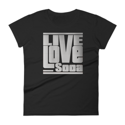 Silver Womens Black T-Shirt -  Fitted - Live Love Soca Clothing & Accessories