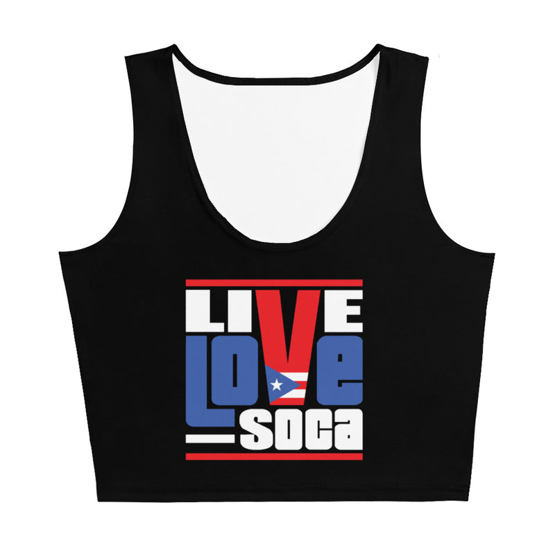 Puerto Rico Islands Edition Black Crop Tank Top - Fitted - Live Love Soca Clothing & Accessories