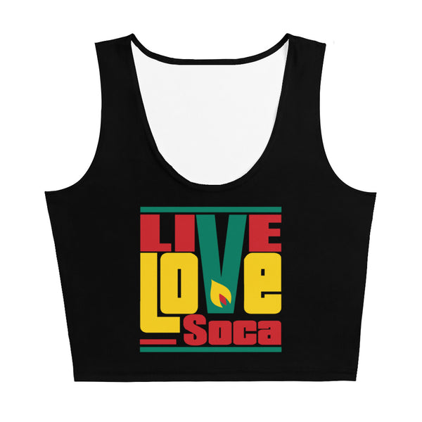 Grenada Islands Edition Black Crop Tank Top - Fitted - Live Love Soca Clothing & Accessories