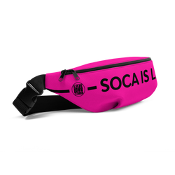 Soca Is Life Pink - Black Waist Bag - Live Love Soca Clothing & Accessories