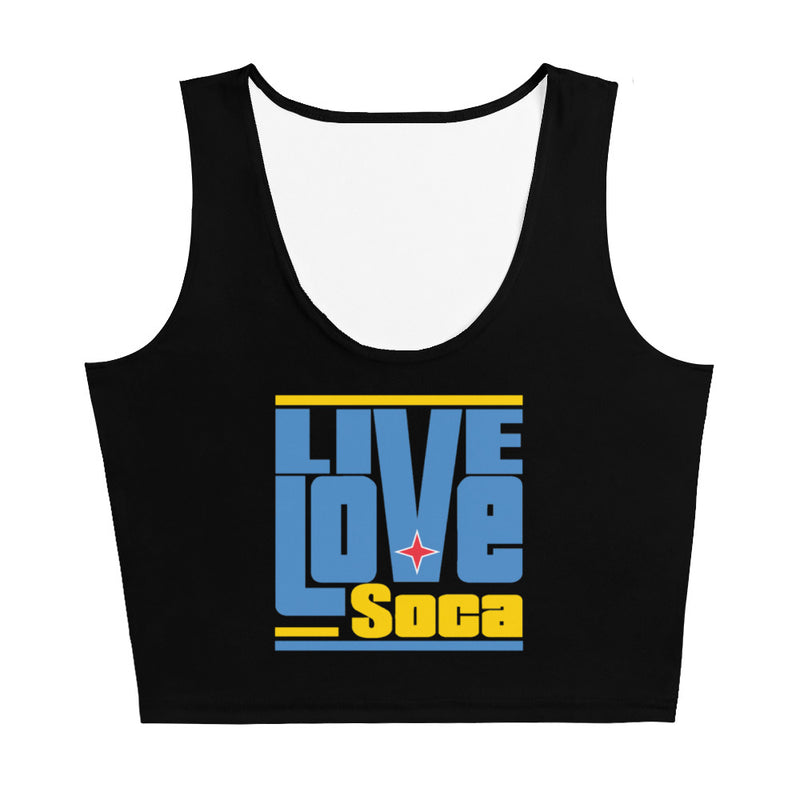 Aruba Islands Edition Womens Black Crop Tank Top - Fitted - Live Love Soca Clothing & Accessories