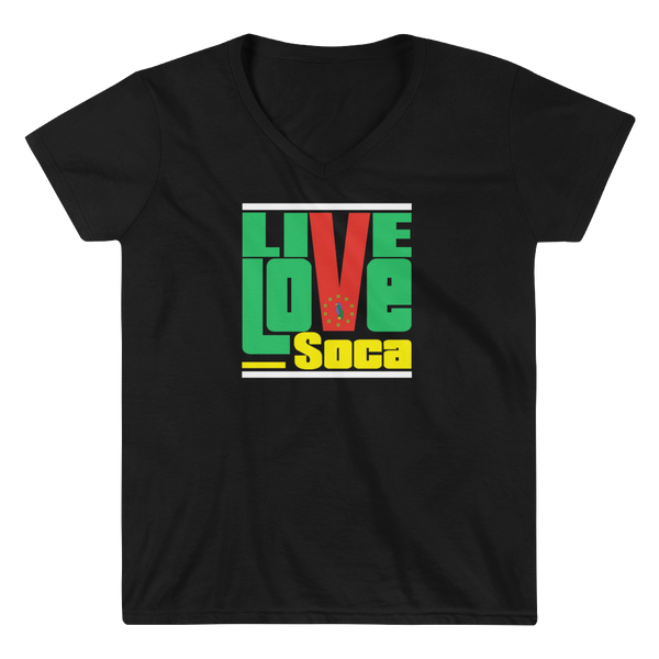 Dominica Islands Edition Womens V-Neck T-Shirt - Live Love Soca Clothing & Accessories