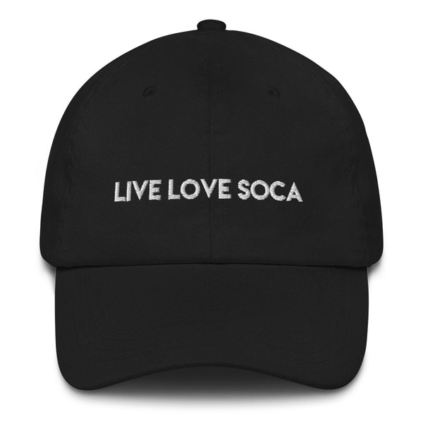 LIVE LOVE SOCA Black Embroidered Cap - Live Love Soca Clothing & Accessories