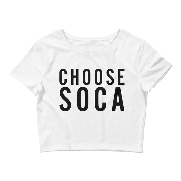 Endless Summer Choose Soca Womens White Crop Tee - Fitted - Live Love Soca Clothing & Accessories