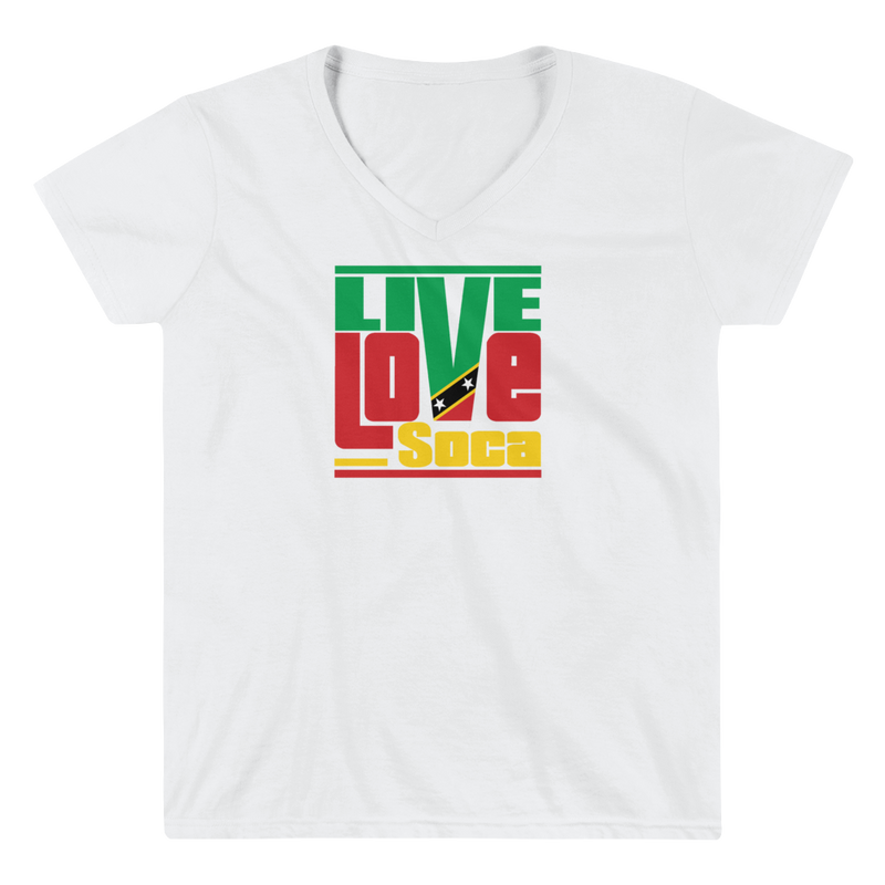 Saint Kitts Islands Edition Womens V-Neck T-Shirt - Live Love Soca Clothing & Accessories