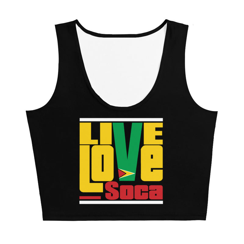 Guyana Islands Edition Black Crop Tank Top- Fitted