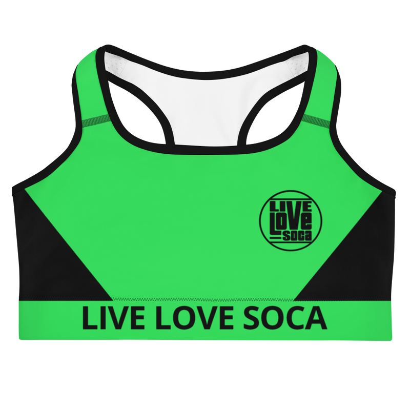 Neon Active Green Sports Bra - Live Love Soca Clothing & Accessories