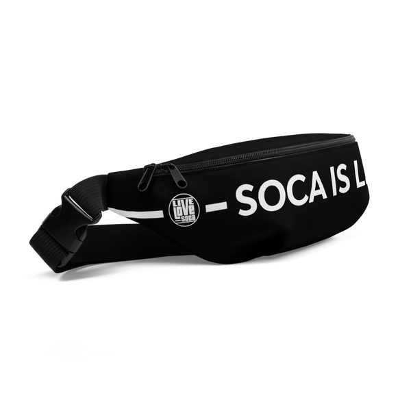 Soca Is Life Black - White Waist Bag - Live Love Soca Clothing & Accessories