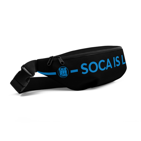 Soca Is Life Black - Blue Waist bag - Live Love Soca Clothing & Accessories