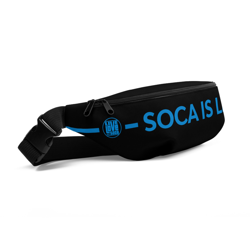 Soca Is Life Black - Blue Waist bag - Live Love Soca Clothing & Accessories