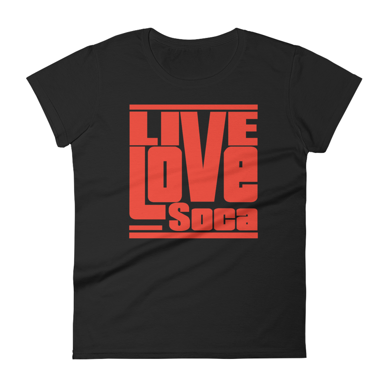 Black Edition Womens T-Shirt - Red Print - Fitted - Live Love Soca Clothing & Accessories