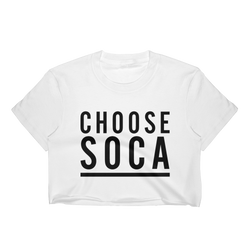 Choose Soca - White Womens Crop Top - Live Love Soca Clothing & Accessories