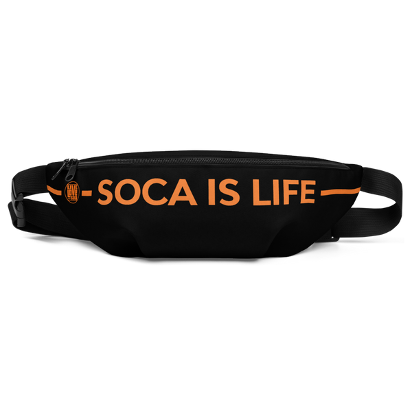 Soca Is Life Black - Orange Waist Bag - Live Love Soca Clothing & Accessories